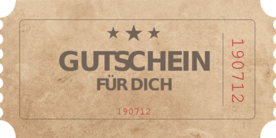 Gutschein und Ticket als Geschenk verpackt